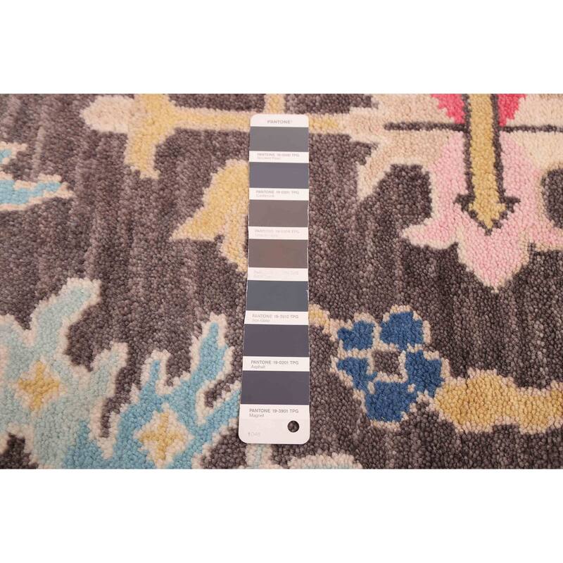 ECARPETGALLERY Hand-knotted Modern Oushak Charcoal Wool Rug - 8'2 x 9'10