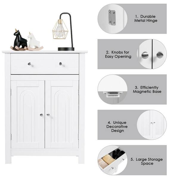 Shop Gymax Bathroom Storage Cabinet Free Standing Large Drawer W