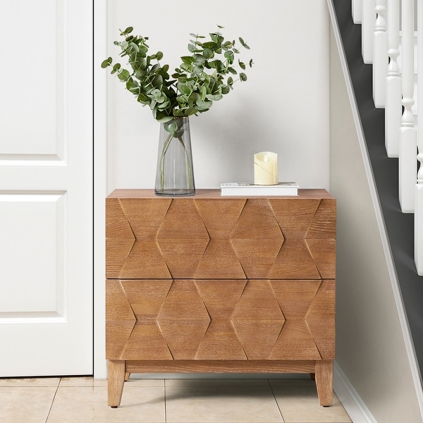 Ethel Mid-Century 2-Drawer Storage Nightstand with