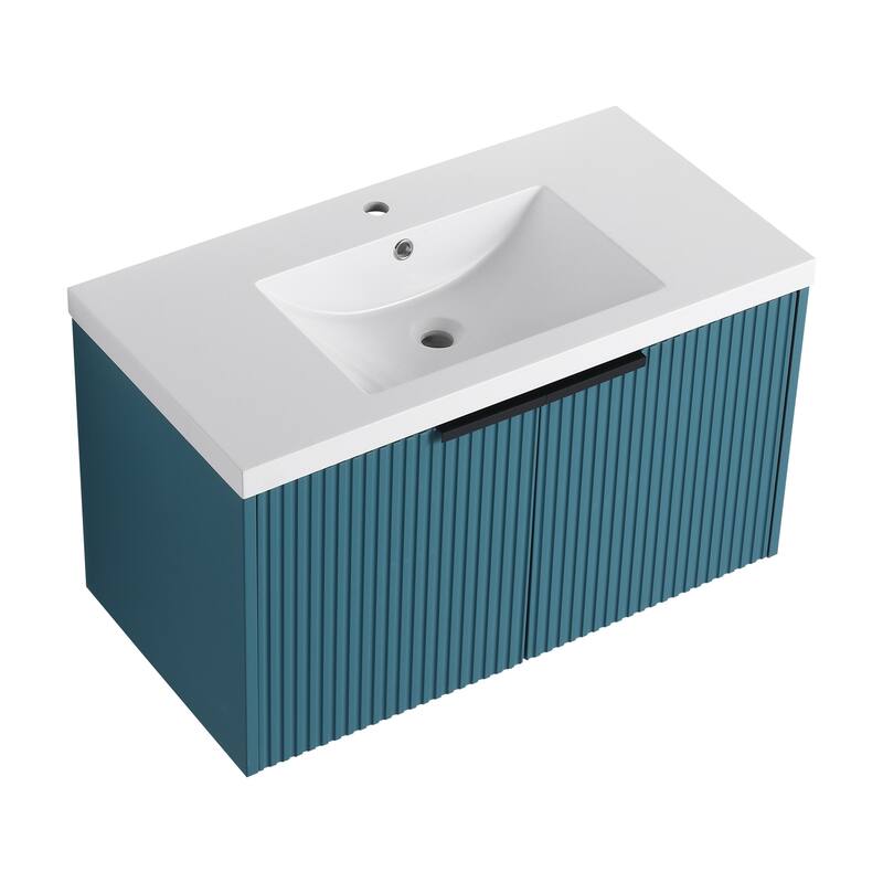Wall Mounted Bathroom Vanity with Resin Sink