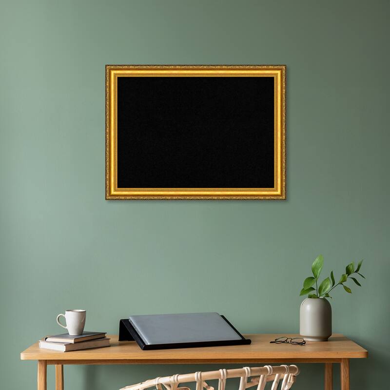 Colonial Embossed Gold Wood Framed Black Corkboard Bulletin Board