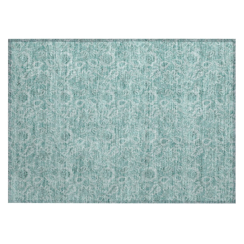 Machine Washable Indoor/ Outdoor Chantille Floral Rug