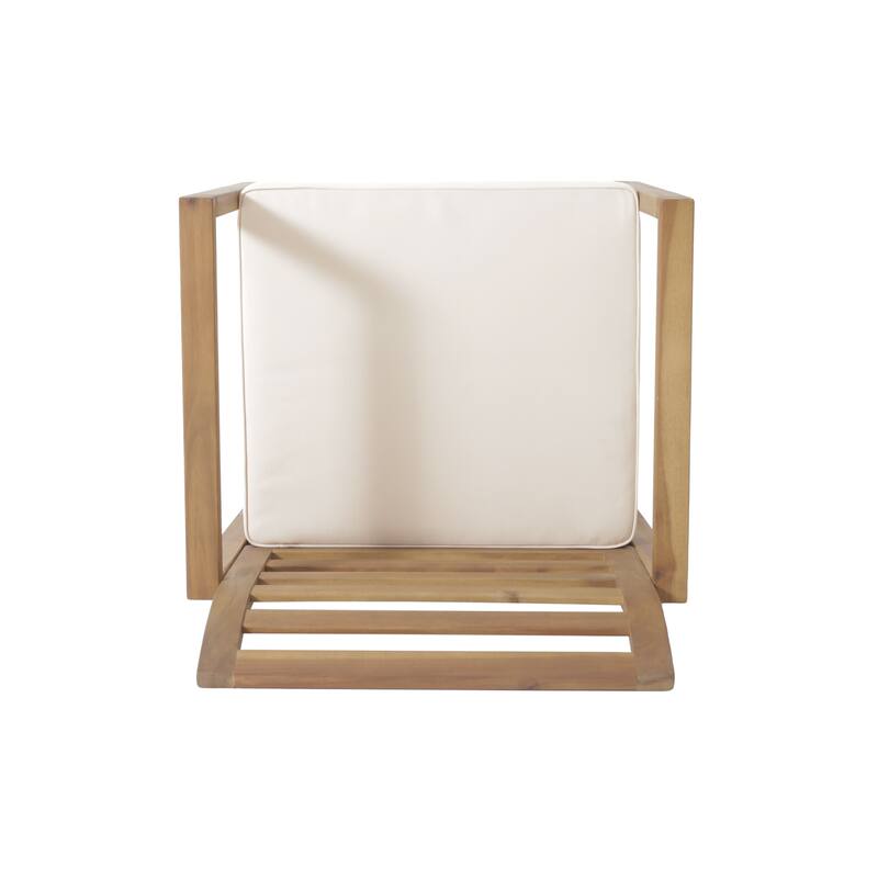 Outdoor Acacia Wood Club Chairs, 2-Pcs