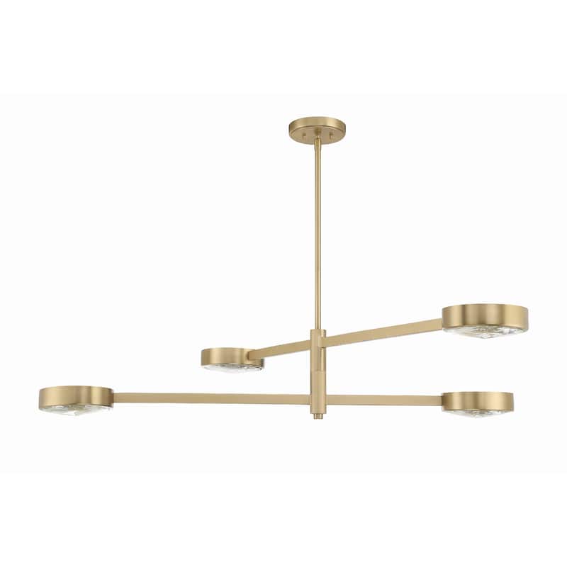 Orson 4 Light Modern Gold Chandelier - 54"W x 9"H x 7"D