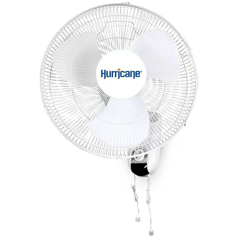 Hurricane 20 Inch Pro Commercial Grade Classic Oscillating Wall Mount Fan, Black - 16" Classic