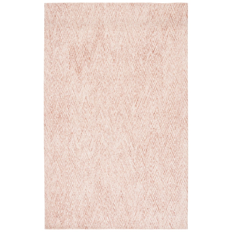 SAFAVIEH Handmade Abstract Gelareh Chevron Wool Rug - 6' Square - Brown/Ivory