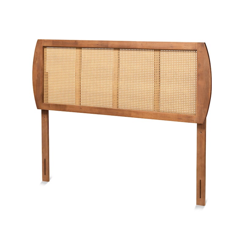 Harris Ash Walnut Wood and Synthetic Rattan Headboard - King