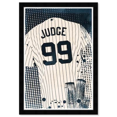 Wynwood Studio Prints 'Navy Baseball Jersey' Blue Wall Art