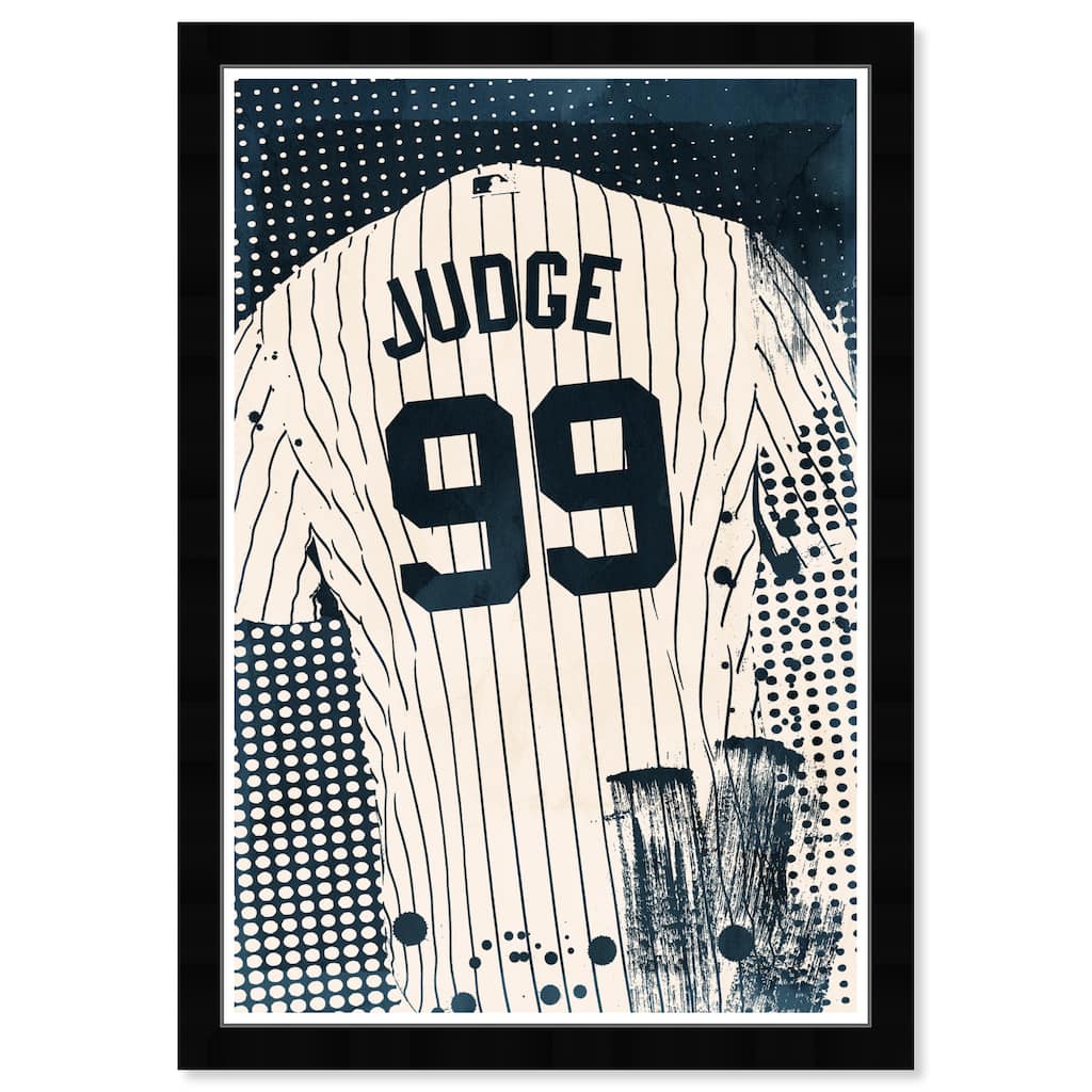 Wynwood Studio Prints 'Navy Baseball Jersey' Blue Wall Art