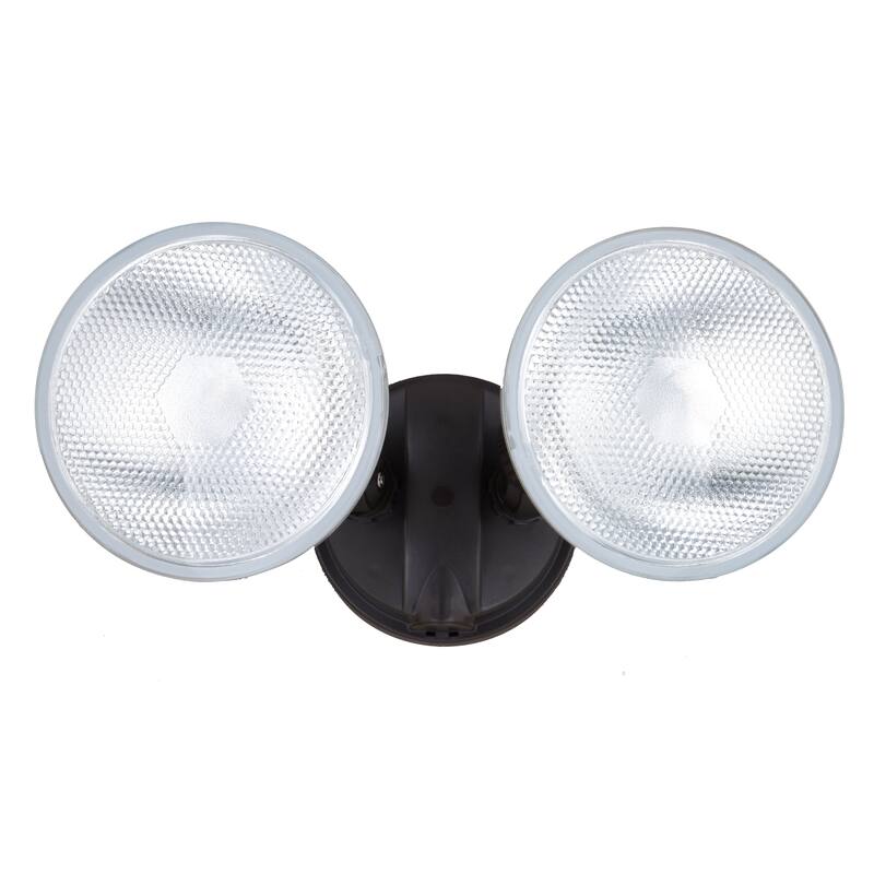 2 Light Outdoor Security Flood Light with Adjustable Heads - Switch Controlled