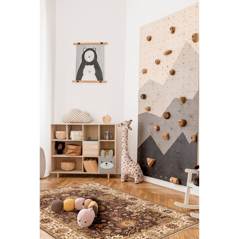 ECARPETGALLERY Hand-knotted Jules Serapi Dark Brown Wool Rug - 5'10 x 9'0