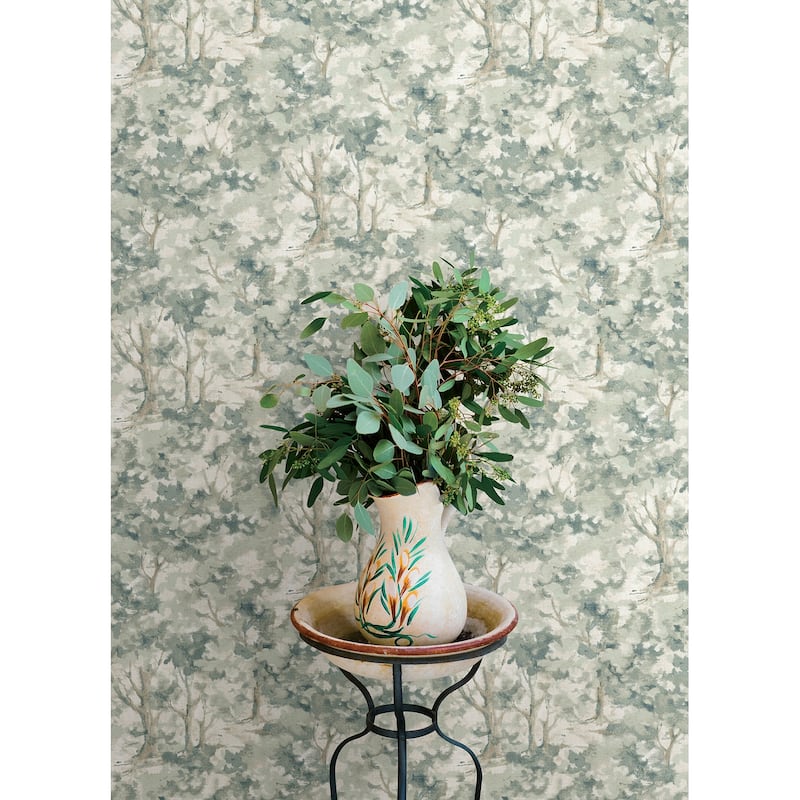 Chesapeake Thicket Teal Forest Wallpaper