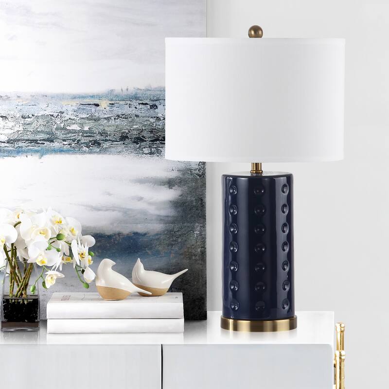 SAFAVIEH Lighting 26-inch Navy Roxanne Table Lamp (Set of 2)