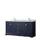 Option Dark Blue, Chrome Trim, White Carrara Marble Top