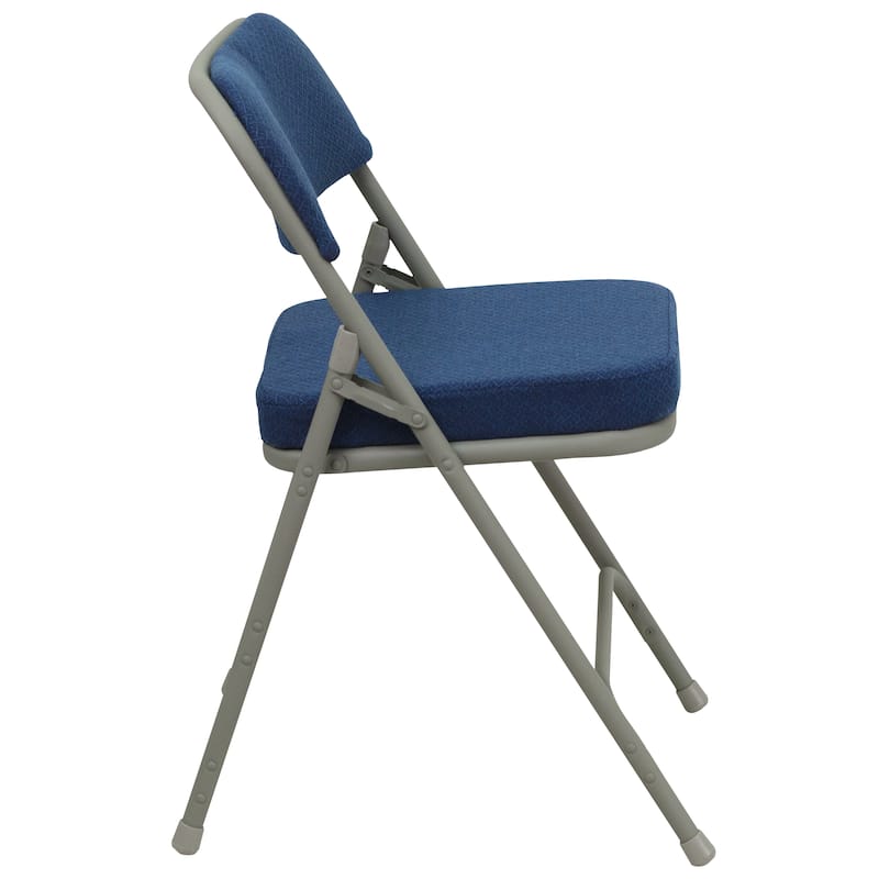2 Pack Curved Triple Braced & Double Hinged Upholstered Metal Folding Chair