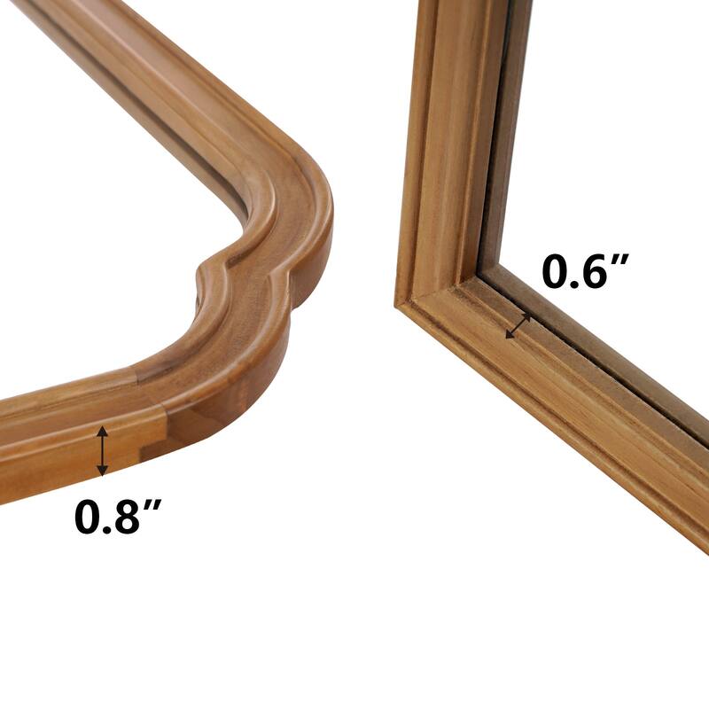 Top Corner Scalloped Rectangle Decorative Farmhouse Wall Mirror