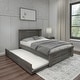 preview thumbnail 4 of 19, Max and Lily Farmhouse Full Bed with Panel Headboard with Trundle Driftwood