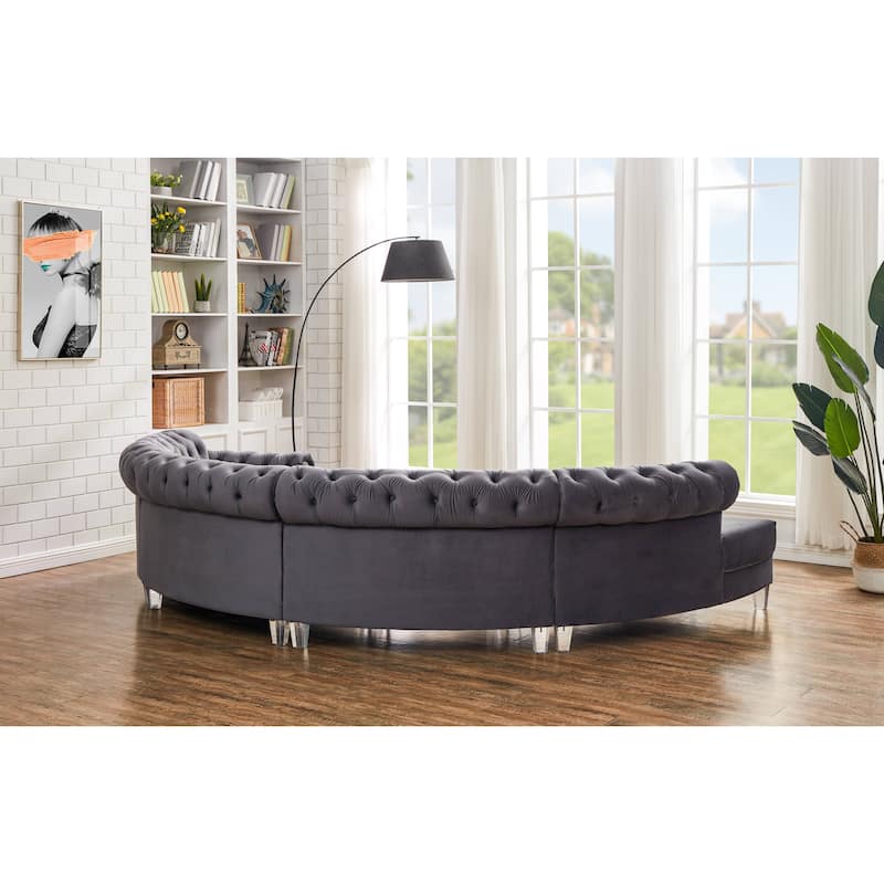 Mousseau 138.6" Velvet Symmetrical Modular Sectional