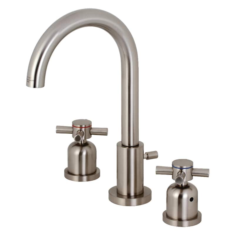 Kingston Brass Concord 1.2 GPM Deck Mounted Widespread Bathroom Faucet - Brushed Nickel