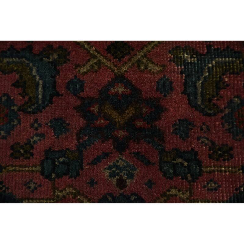 Hand Knotted Oriental 100% Wool Carpet Traditional Floral Pink Mahal Area Rug - 10' 11'' X 8' 9''