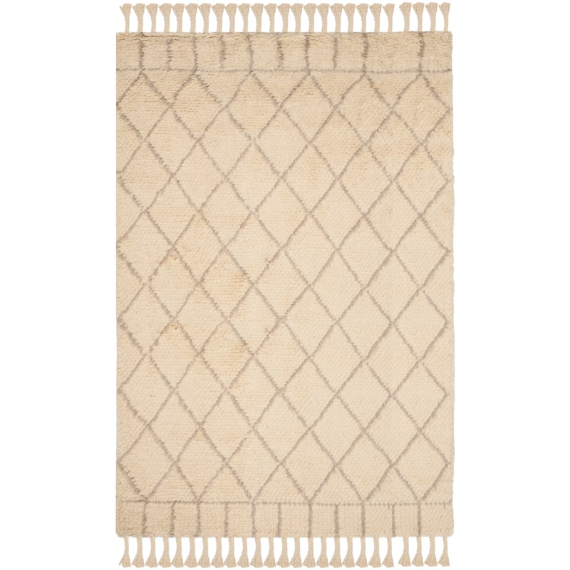 SAFAVIEH Handmade Casablanca Shag Magarete Tribal Wool Rug