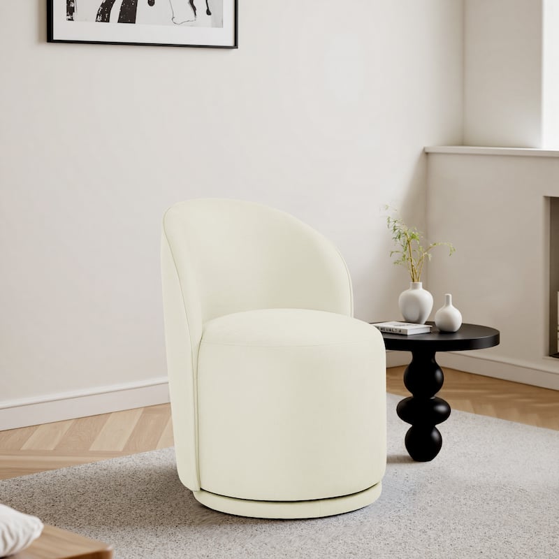 UIXE Modern Upholstered Swivel Armless Side Dining Chairs - Beige