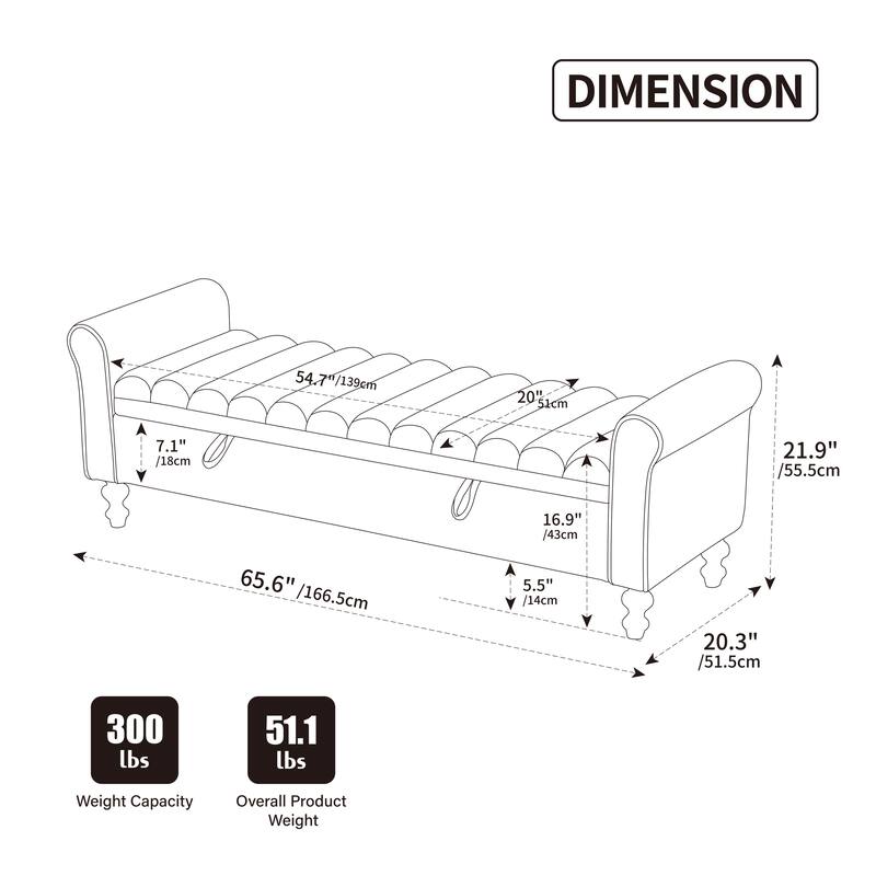 Modern Upholstered Storage Bench