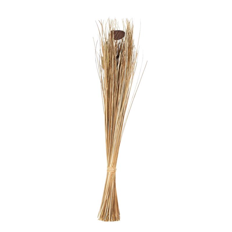 Dried Plant Pampas Grass Home Decor Natural Foliage with Fan Palm Leaves - Brown - Roche River Decor