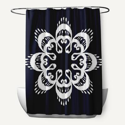 71 x 74-inch Ikat Mandala Geometric Print Shower Curtain