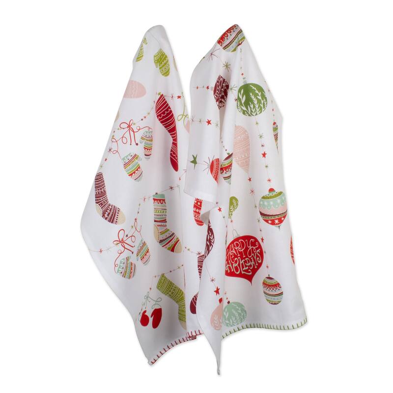 DII Assorted Christmas Printed Dishtowel