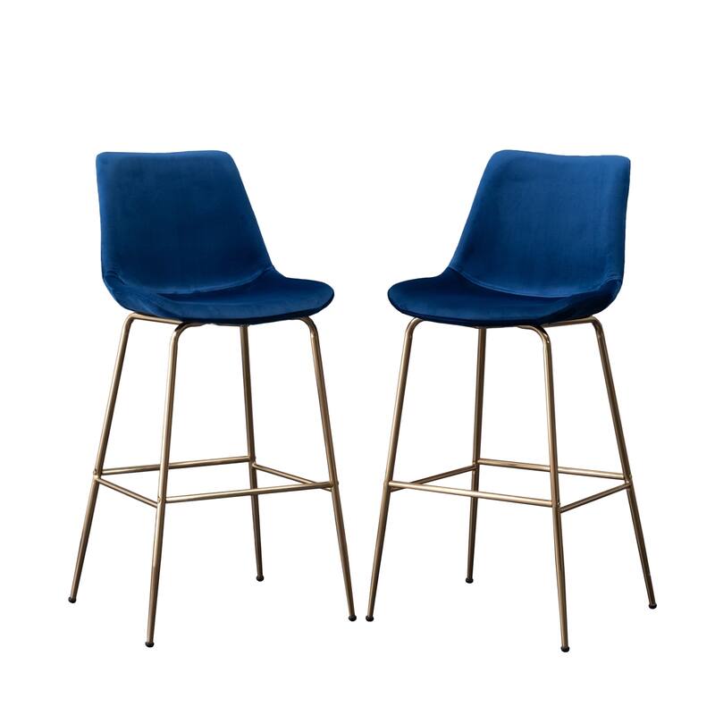 Modern Velvet 26.50 Counter Height Stool, Set of 2