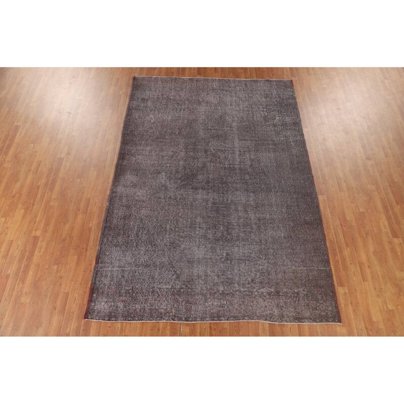 Over-Dyed Anatolian Turkish Vintage Area Rug Handmade Wool Carpet - 7'3" x 10'8"