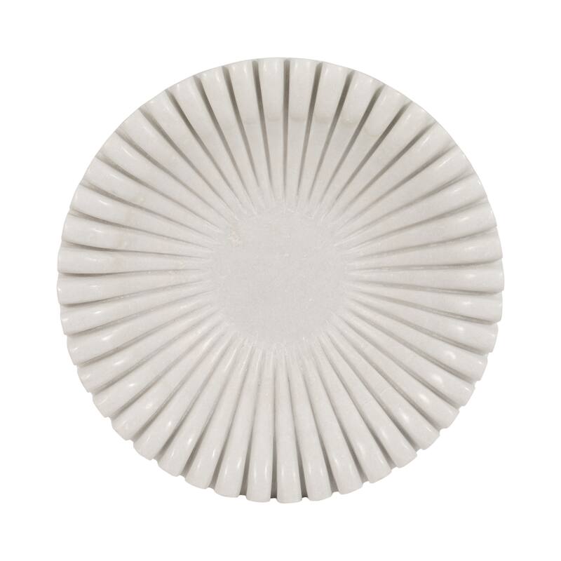 Sagebrook Home Ceramic Decorative Bowl in Elegant White, Modern Home Decor, Single Piece, 12 Inches - 12" x 12" x 3"