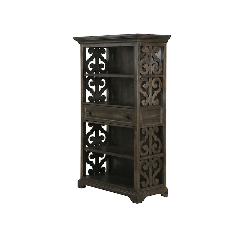 Magnussen Home Bellamy Peppercorn Bookcase - 40"W x 19.5"D x 68"H - Wood Finish - Peppercorn