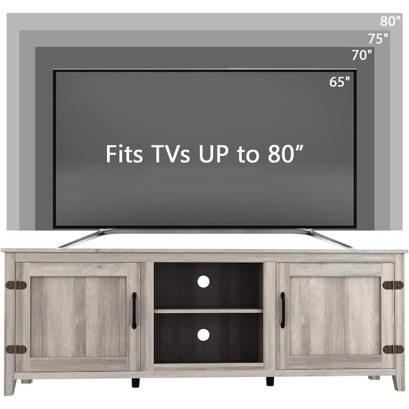 Wood Storage Cabinet Media Console for TVs up to 80"