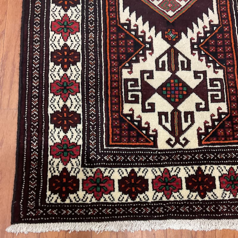 HERAT ORIENTAL Handmade Balouchi Wool Rug - 3'8" x 6'5"