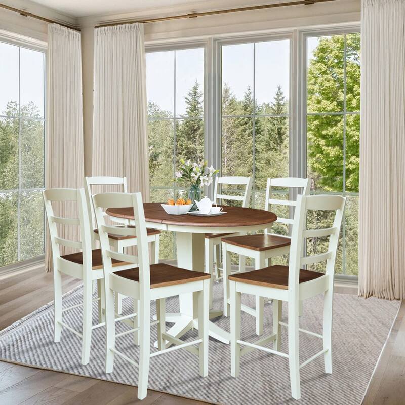 36" Round Extension Table with Counter Height Stools