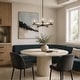 preview thumbnail 2 of 9, Modern Industrial 5-Light Matte Black/Gold Chandelier Globe Glass Shades Pendant Light Fixture for Dining Room - 22" D x 14" H