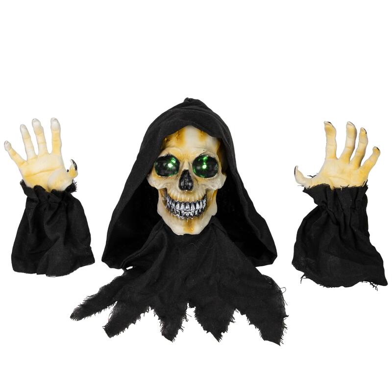 LED Lighted Grim Reaper with Sound Outdoor Halloween Decoration - 8"