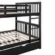 preview thumbnail 12 of 11, Espresso Full Over Full Bunk Bed with Trundle and Ladder, No Box Spring Needed