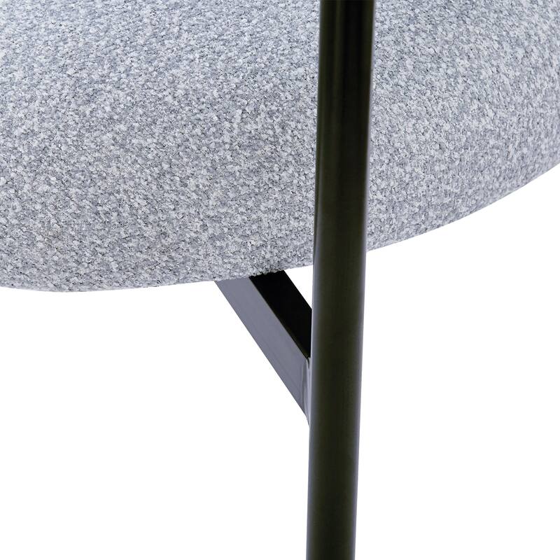Grey Set of 2 Upholstered Armchair Dining Chairs Barrel Chair