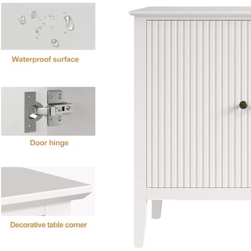 Modern 3-Door Cabinet with Adjustable Shelves