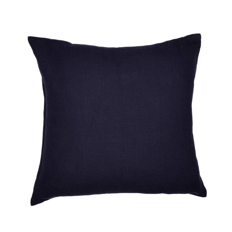 Embroidered Geometric Abstract Square Throw Pillow - 20" - Denim Blue