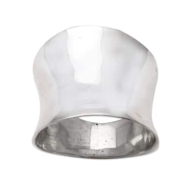 Novica Handmade Contemporary Shine Sterling Silver Band Ring