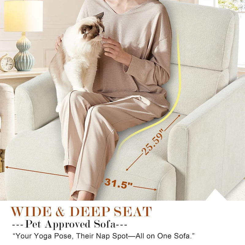 GDFStudio - Oversized 35" Accent Chair with Storage Ottoman