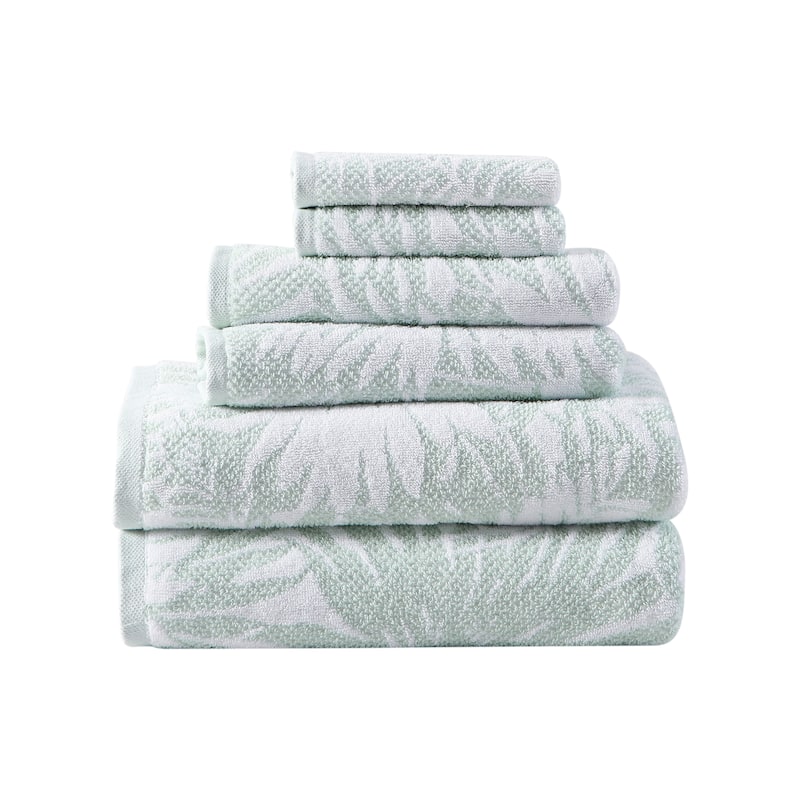 Tommy Bahama Lago Palm Green Cotton Terry Towel Set - 6 Piece