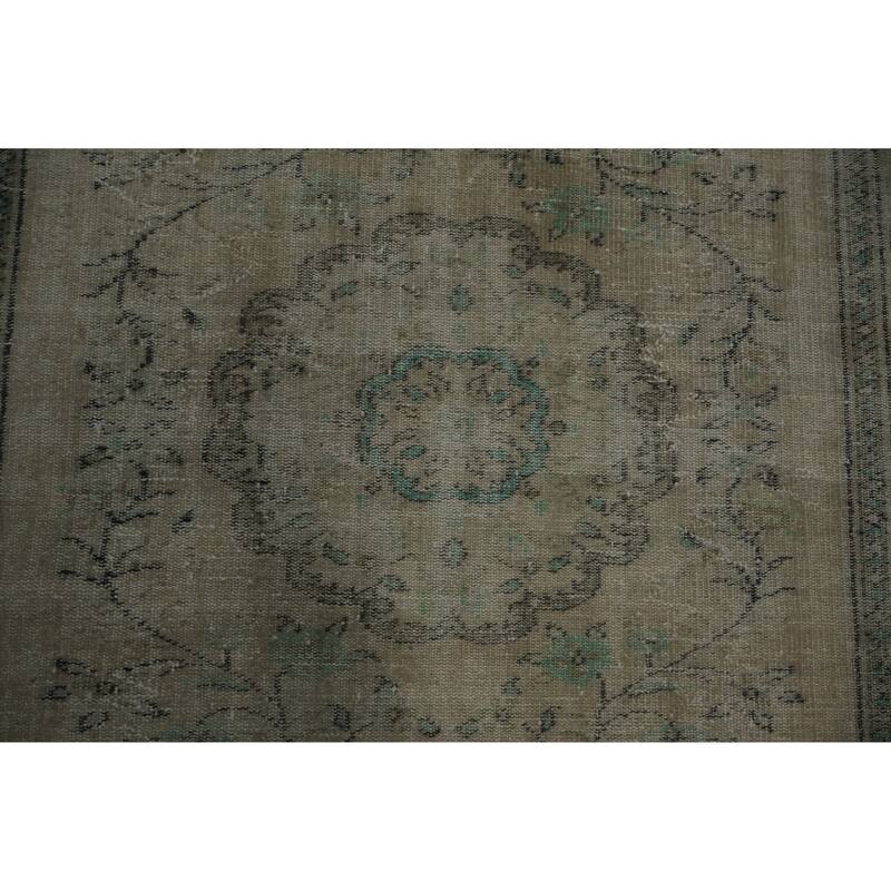 Hand Knotted Oriental 100% Wool Carpet Transitional Floral Beige & Ivories Anatolian Area Rug - 9' 4'' X 5' 10''