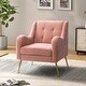 preview thumbnail 4 of 53, Hyperboreüs Upholstery Accent Armchair with Tufted Back by HULALA HOME PINK