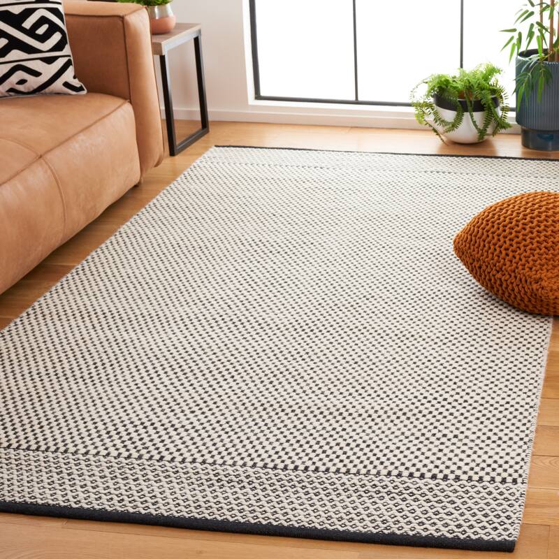 SAFAVIEH Vermont Vinnie Transitional Wool Rug - 3' x 5' - Black/Ivory