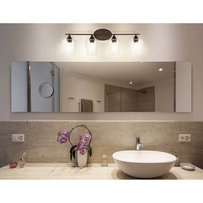 Iron/Seeded Glass LED Vanity Light, by JONATHAN Y